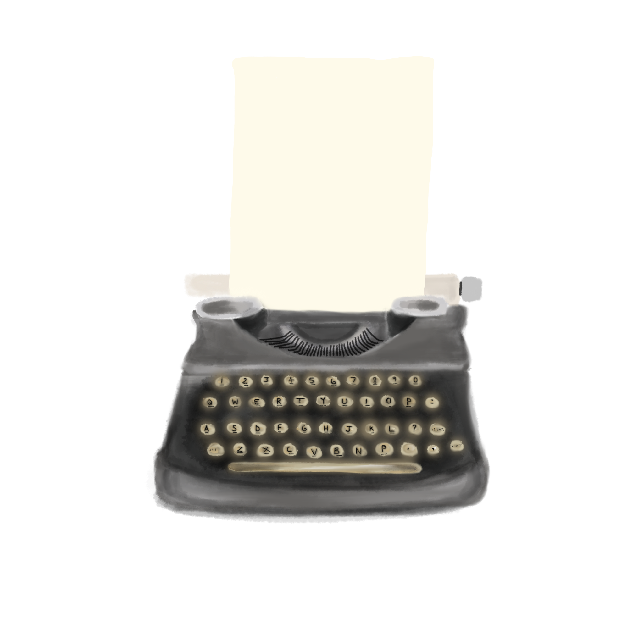 Typewriter with Paper